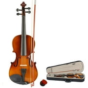 EASTIN New 3/4 Acoustic Violin Case Bow Rosin Natural