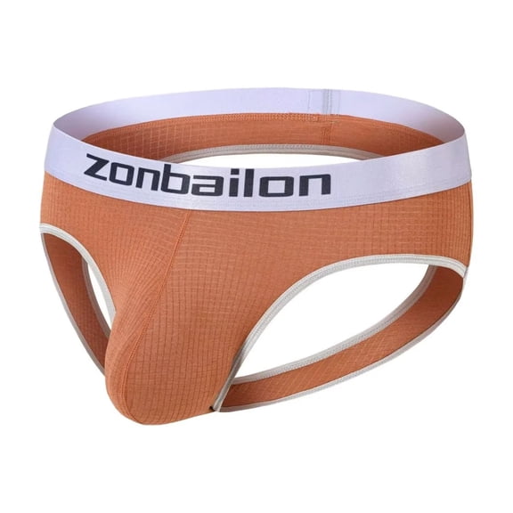 TANBOM Men's Bulge Enhancing Triangle Thong Nylon Underwear Brown XL 1-Pack