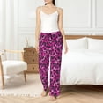 thumbnail image 4 of Pajama Pants Women, red pink Leopard print Sweatpants Soft Sleep Lounge Pants, Casual PJ Bottoms Pants with Pockets, 4 of 7