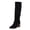 black, variant on Ladies' pointed-toe mid-heeled knee-length boots with side zippers