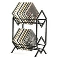 thumbnail image 1 of Soporte de almacenamiento de discos de vinilo RUILALIFE de 2 niveles para 200 LP, 1 of 7