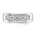 thumbnail image 4 of Solid 14K White Gold Five Stone Diamond Channel Wedding Ring Band with CZ Cubic Zirconia Size 6, 4 of 8