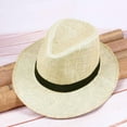 thumbnail image 3 of DEBGFS Summer Men Straw Panama Hat Handmade Beach Cap Travel Sunhat,a,One Size, 3 of 3
