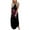 Black, variant on IROINNID Sundress For Women Round Neckline Maxi Dresses Cross Slit Vacation Beach Pockets Long Dress Prints Comfort Waist Sleeveless Dress
