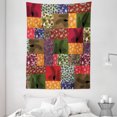 thumbnail image 1 of Geometric Tapestry, Rectangles Pattern with Tropical Plants and Rainbow Colors Silhouette Leaves, Wall Hanging for Bedroom Living Room Dorm Decor, 60W X 80L Inches, Multicolor, by Ambesonne, 1 of 2