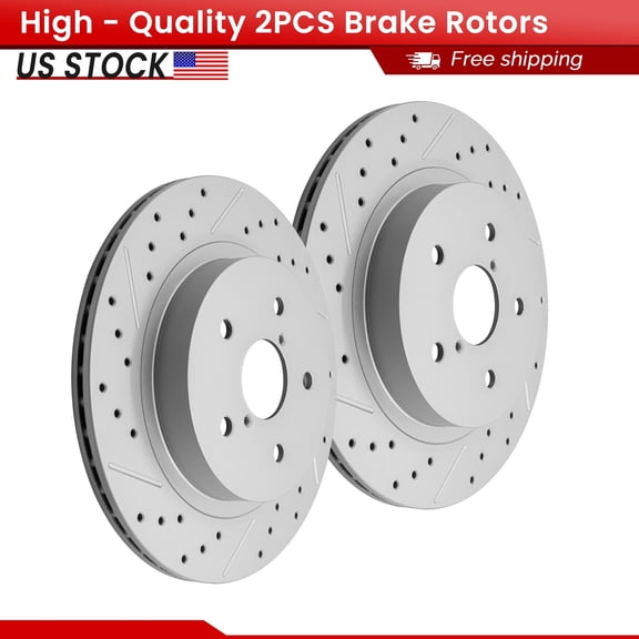 ACB ZONE Rear Brake Rotors Set for 2016-2021 Subaru Outback Legacy WRX, Drilled & Slotted Disc Rotors Kit (981956LR)