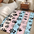 thumbnail image 4 of 3'x5' Area Rugs, Pink Blue Paw Print Indoor Outdoor Area Rug for Living Room Bedroom, Vintage Farmhouse Rustic Wooden Grain Washable Bathroom Rugs Kitchen Floor Carpet Mats Home Decor Aesthetic, 4 of 8