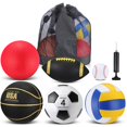 thumbnail image 1 of Juego de pelotas deportivas Realspring para niños y adolescentes con bolsa y bomba, 6 unidades, 1 of 6