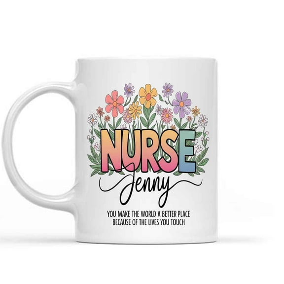 Gift Idea Custom Name Nurse, Personalized Nurse, Custom Rn Gifts, Nurse Gifts, Lpn Healthcare Gifts, Student Nurse Gifts for Her, Staff Nurse 002446 11 Oz White Ceramic Coffee Mug 432419