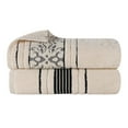thumbnail image 2 of Superior Sadie Zero Twist Cotton Floral Bath Sheet Set of 2, Ivory, 2 of 10