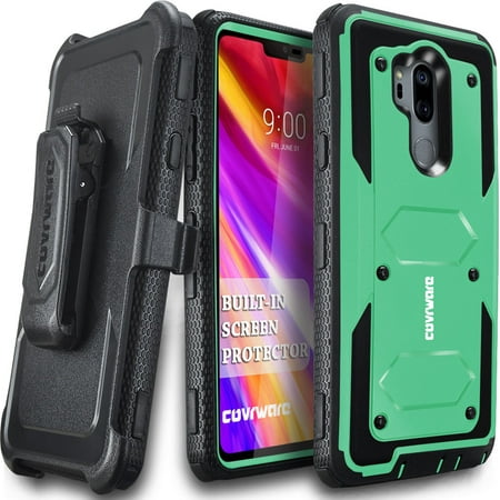 LG G7 ThinQ Case, COVRWARE [Aegis Series] with [Built-in Screen Protector] 360 Degree Full-Body Protection Rugged Holster Armor Case [Belt Clip][Kickstand], Teal