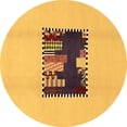 thumbnail image 1 of Ahgly Company Indoor Round Abstract Brown Modern Area Rugs, 6' Round, 1 of 4