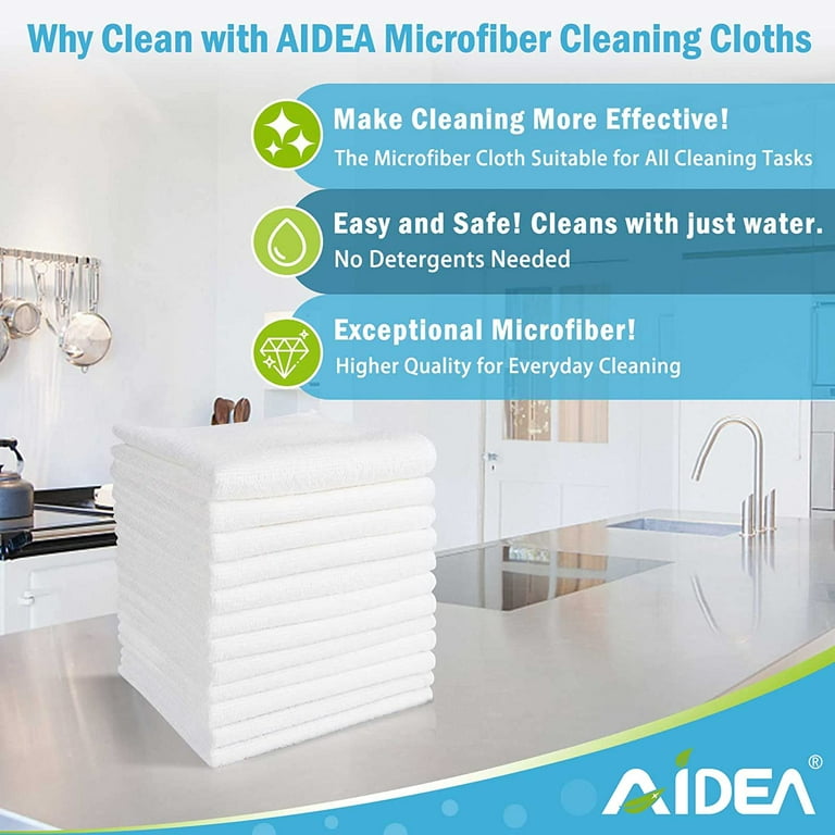 AIDEA Cleaning Cloth-24PK, Premium All-Purpose Microfiber Towels, Soft &  Absorbent Cleaning Cloth, Lint Free Streak Free Wash Cloth for House