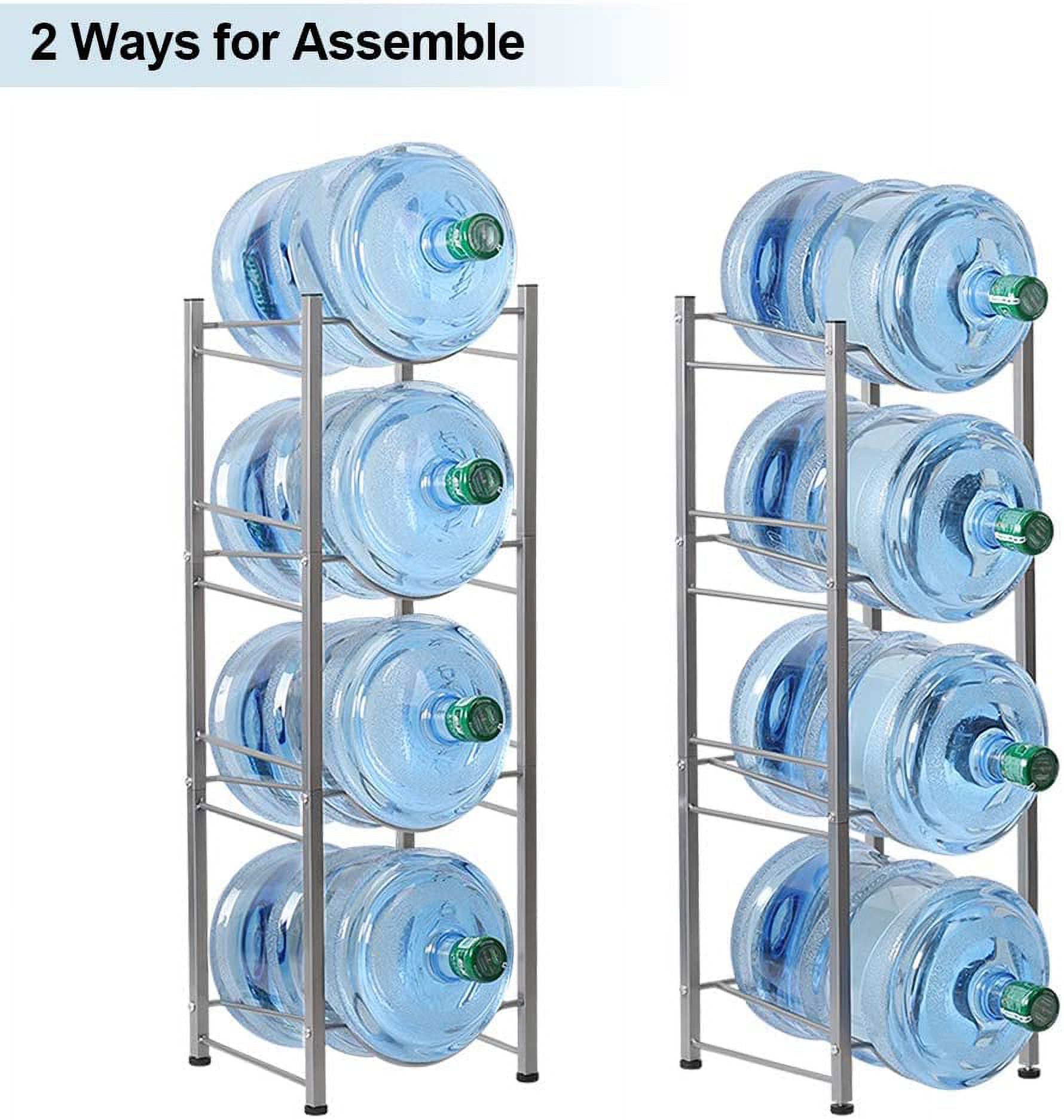 5 Gallon Water Jug Holder Water Bottle Storage Rack, 4 Tiers, Silver - image 3 of 7