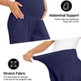 thumbnail image 2 of Abomasnow Womens Maternity Pants Over Belly High Waist Straight Leg Stretchy Pants Work Office Business Casual Pregnant Trousers with Pockets, 2 of 7