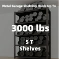 thumbnail image 4 of 5 Tier Metal Shelving Unit, Adjustable Storage Shelves, 72" H x 35.43" W x 15.8" D Heavy Duty Garage Shelves for Warehouse, Basement, Kitchen, Pantry, Living Room, Black, 4 of 13