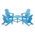 thumbnail image 2 of WestinTrends Malibu 5-Piece HDPE Adirondack Chair Outdoor Patio Square Table Conversation Set, Pacific Blue, 2 of 15