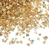 Uxcell 200g Crushed Glass Chips 2-4mm Irregular Broken Sprinkles Chunky Glass for Crafts DIY Vase Filler, Gold Tone