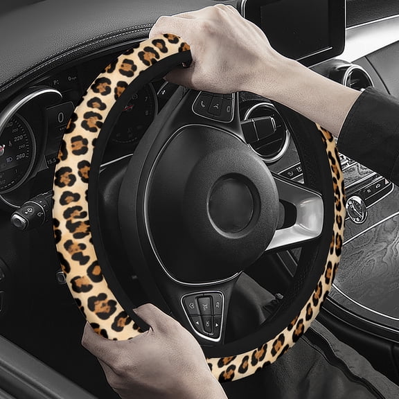 Steering Wheel Cover Neoprene Material Most Cars Men&Women Universal 15 inch Premium Non-Slip Spring Steering Wheel Protector Leopard Print Steering Wheel Cover