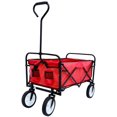 thumbnail image 2 of Foldable Wagon with Wheels, SEGMART Collapsible Wagon for Groceries, Outdoor Utility Cart w/ Cup Holder, Garden Carts and Wagons w/ Adjustable Handle, Beach Wagon for Sand Park Camping, Red, H859, 2 of 15