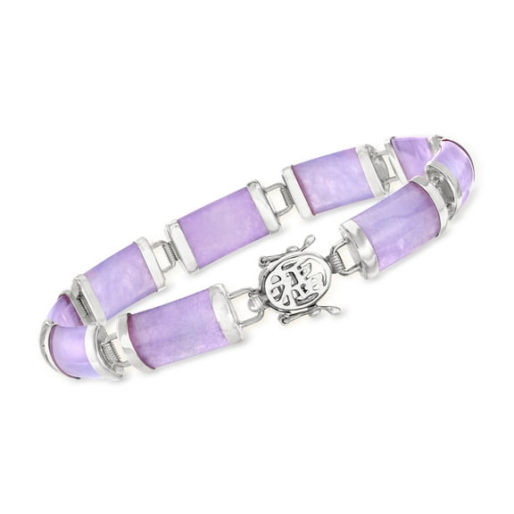 Ross-Simons Lavender Jade "Good Fortune" Bracelet in Sterling Silver, Women's, Adult