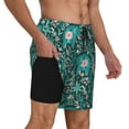 thumbnail image 3 of Picia Lephants in the Jungle pattern Mens Swim Trunks with Compression Liner Stretch Beach Shorts Quick Dry with Zipper Pockets No-Chafing Board Shorts-XX-Large, 3 of 9