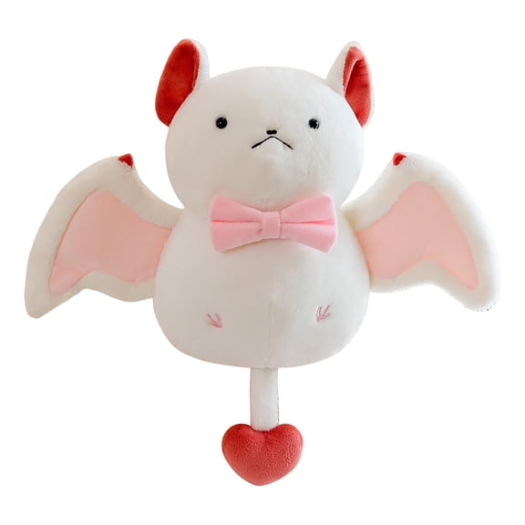 QLUEWX Halloween Plush Toys Bat Stuffed Animal, 9 Inch Cute Soft Bat Plush Doll with Bow Tie & Heart Tail, Spooky Halloween Stuffed Animals for Kids Party Favors Home Decor Gift
