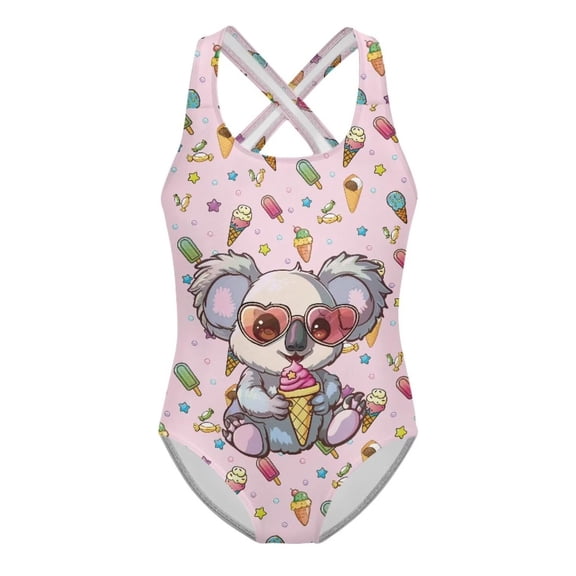 Swimsuit for Girls One Piece Toddler Girls Swimsuit 3T, Girls Piece Swimsuit Floral Print Bathing for Kids Youth Design Comfortable Swimwear