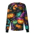 thumbnail image 3 of WTOBBY Women's Halloween Printed Nurse Uniform Top Long Sleeve Single Breasted Style - Perfect for Medical Staff and Halloween Costumes with Comfortable Button Closure,Turquoise S, 3 of 4