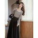 thumbnail image 1 of Conjunto de dos piezas con falda negra y diseño retro francés de estilo retro nuevo de otoño para mujer, 1 of 5