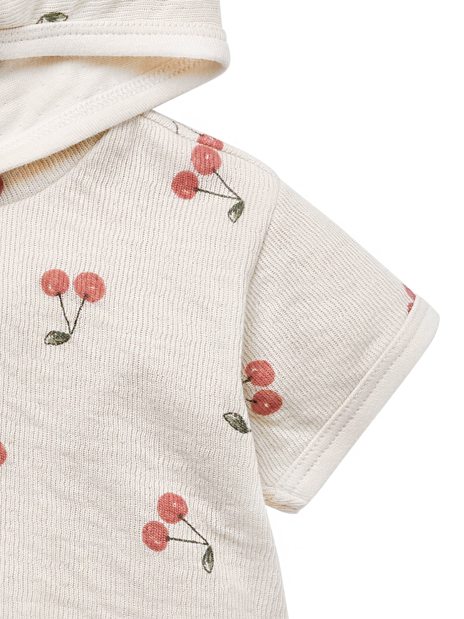 Modern Moments by Gerber Baby Neutral Organic Hooded Short Sleeve Top, Sizes 0/3 Months - 24 Months