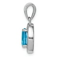 thumbnail image 2 of 925 Sterling Silver Rhod-plated With Light Blue and White CZ Oval Pendant; for Adults and Teens; for Women and Men, 2 of 4