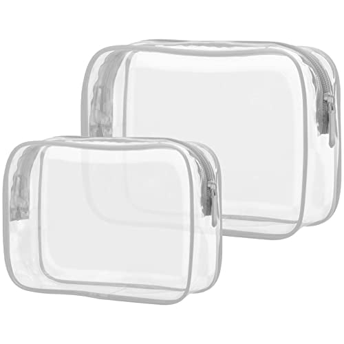 Clear Makeup Bag - 2 Packs TSA Approved Toiletry Bag for Women Quart Size Travel Bag TSA Approved,Clear Toiletry Bags for Traveling