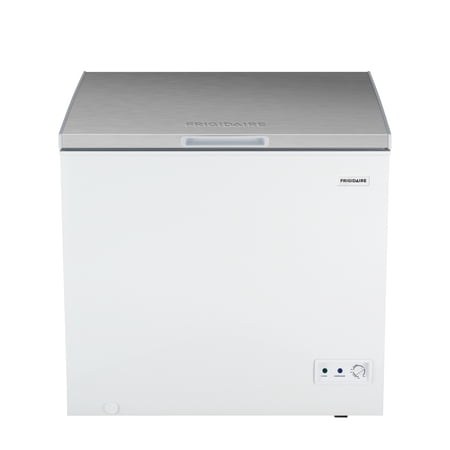 Frigidaire 7.0 Cu. ft. Garage Ready Chest Freezer, Deep Freezer with Stainless Steel Lid, White
