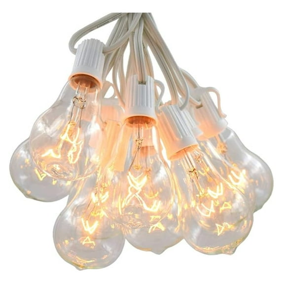 Vintage Edison Outdoor String Lights (PS50 Clear - White Wire, 10 ft)