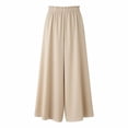 thumbnail image 5 of Oplxuo Wide Leg Palazzo Pants for Women Loose Elastic High Waisted Elegant Flowy Business Casual Trousers with Pockets, 5 of 5