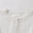 thumbnail image 5 of Girls Cardigans Soft Cotton Knit Button Up Crewneck Sweaters Scalloped Cute Spring Fall Winter Clothes (7 Years, White), 5 of 7