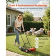 thumbnail image 6 of 14" 5-Blade Manual Push Reel Lawn Mower with Adjustable Cutting Height, Grass Catcher & 2 Wheels  Easy Maintenance, Quiet Operation, Eco-Friendly, 6 of 9