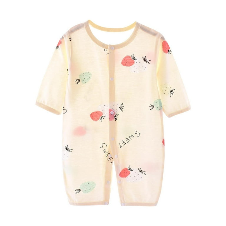 TMOYZQ Infant Baby Girl Boy One Piece Pajamas Jumpsuit Long Sleeve Button  Down Lightweight Summer Pjs Sleepwear Onesie - Walmart.com