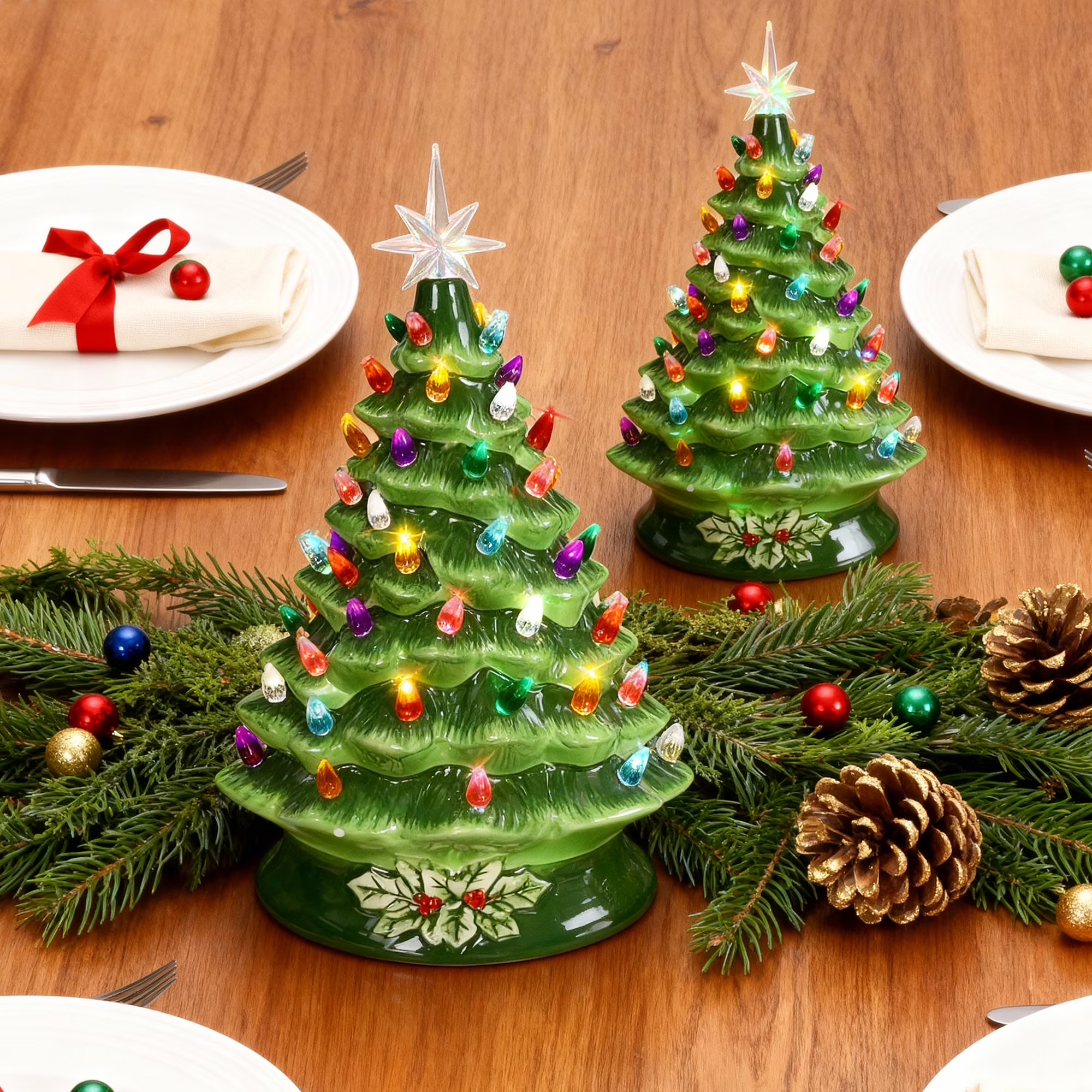 Sugift 15-Inch Pre-Lit Ceramic Tabletop Christmas Tree photo 7