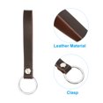 thumbnail image 4 of Uxcell Leather Keychain, Key Ring Chain Ring Universally Key Hook Holder Accessories for Men and Women,Brown,4 Pack, 4 of 6