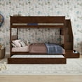thumbnail image 3 of Dover Full over Full Wood Staircase Bunk Bed with Drawer & Trundle in Walnut, 3 of 10
