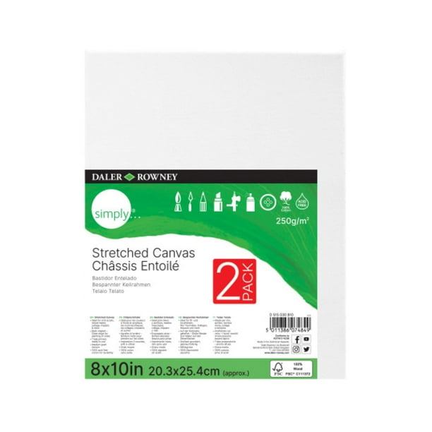 Daler Rowney Simply Stretched Canvas White Art Canvas 8 X 10 2 Pk Walmart Com Daler Rowney Simply Stretched Canvas White Art Canvas 8 X 10 2 Pk Walmart Com