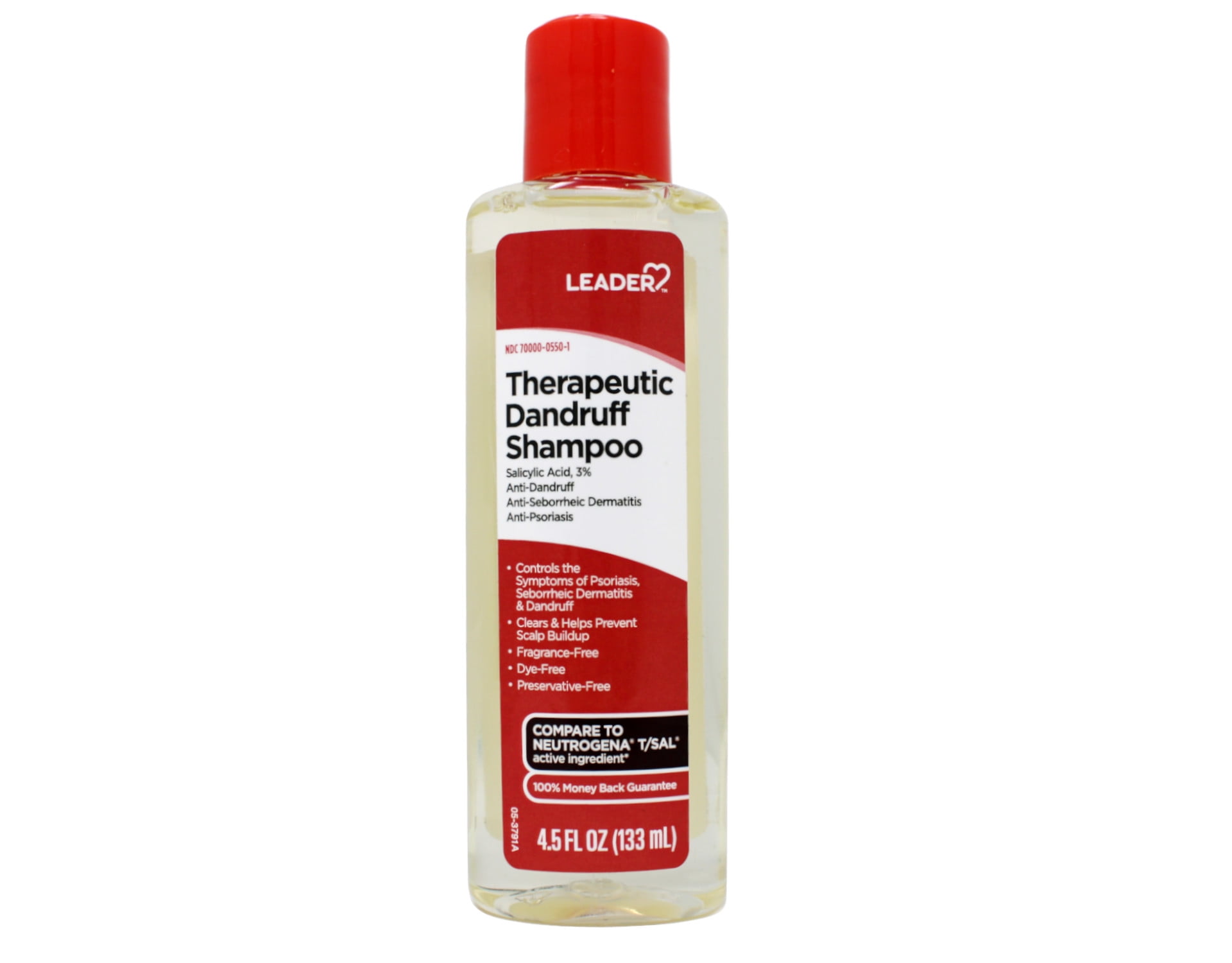 Leader Therapeutic Dandruff Shampoo Anti-Dandruff, Anti-Seborrheic Dermatitis and Anti-Psoriasis - salicylic acid Shampoo 4.5 Fl Oz (133 ml) - 3 Pack