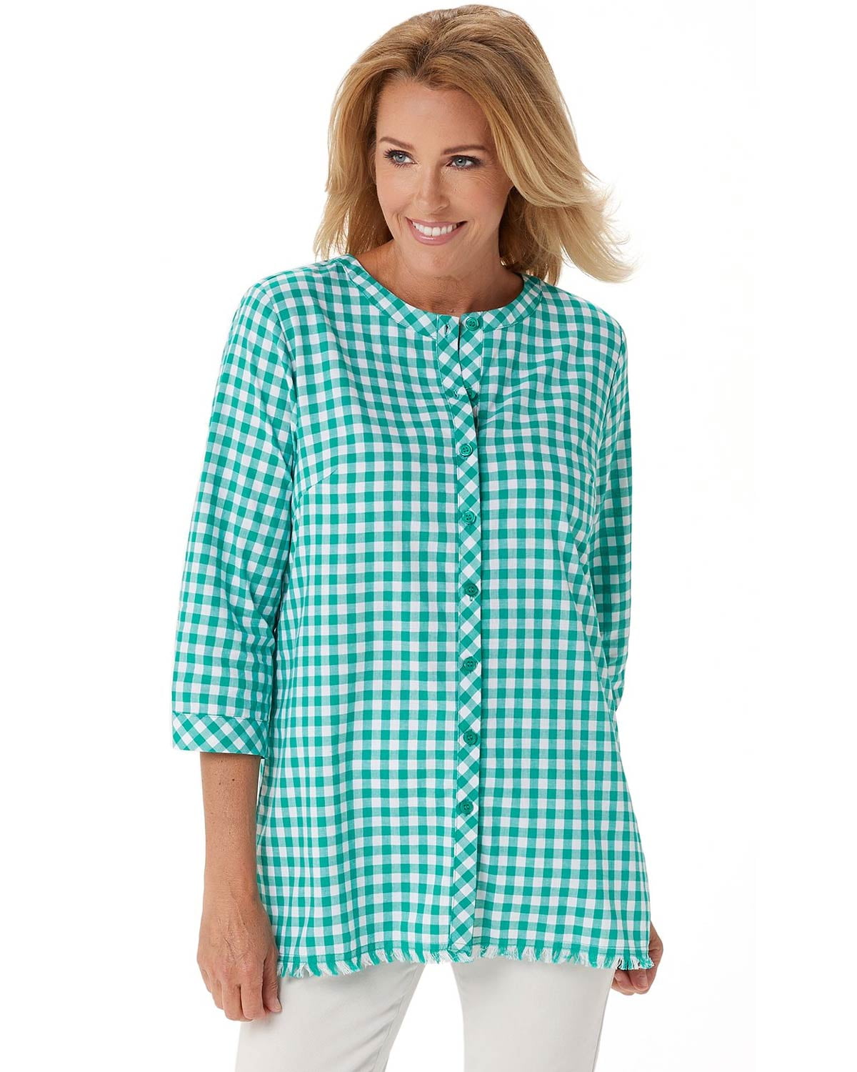 gingham womens blouse