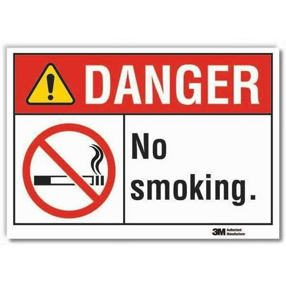 Lyle No Smoking Danger Rflctv Label,5inx7in LCU4-0130-RD_7x5