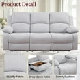 thumbnail image 5 of Gewnee Linen Fabric Upholstered Manual Reclining Sofa with 3 Recliners and Cup Holders,Gray, 5 of 8