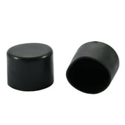 2pcs 35mm Dia Black PVC Rubber Round Plug Chair Leg Insert Caps Cover Protector