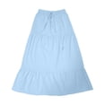 thumbnail image 3 of Half Length Skirt Slim And Pleated Skirt Retro Elastic Waistband Arge And Linen Hem Long Skirt For Women Knit Dress Sleeveless Dress for Women Womens Long Dresses Casual Concert Dresses Summer Dresses, 3 of 3