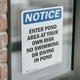 thumbnail image 4 of Enter Pond Area At Your Own Risk OSHA Notice Vinyl Decal Label 14 Inch x 10 Inch - 10 Pack, 4 of 6